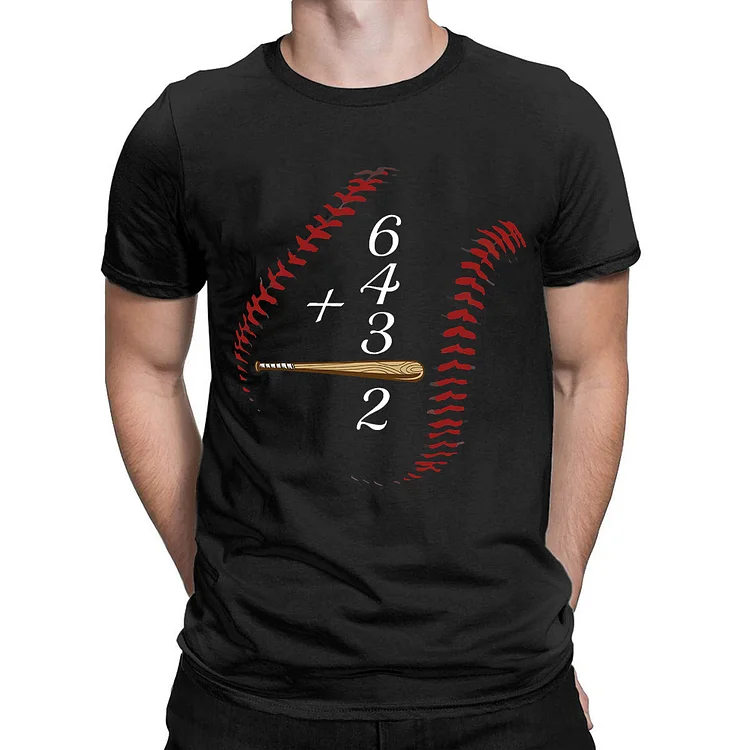 6432 Baseball Math Mens Short Sleeve Print T-Shirt-014355-Annaletters