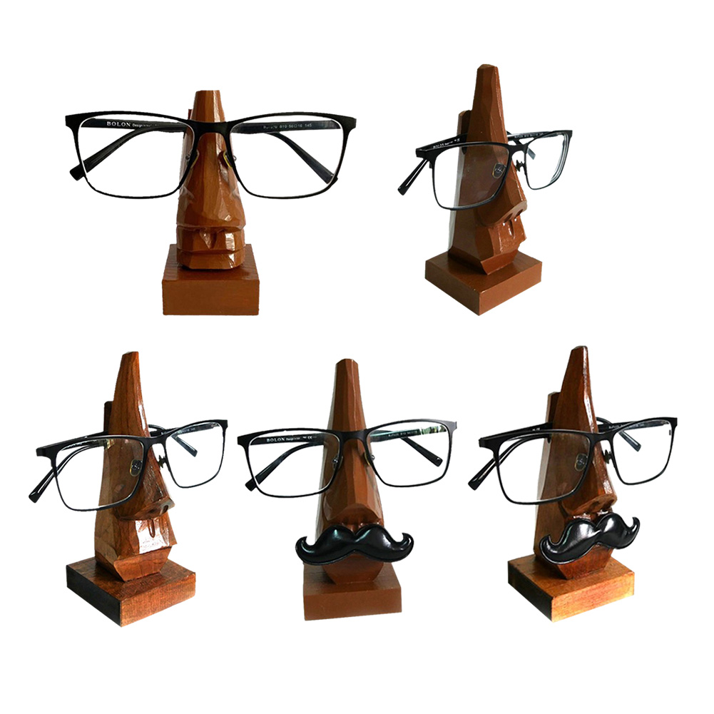 

Hand Carved Nose Glasses Holder Spectacle Sunglasses Frame Storage DIY Rack, Big nose water paint, 501 Original