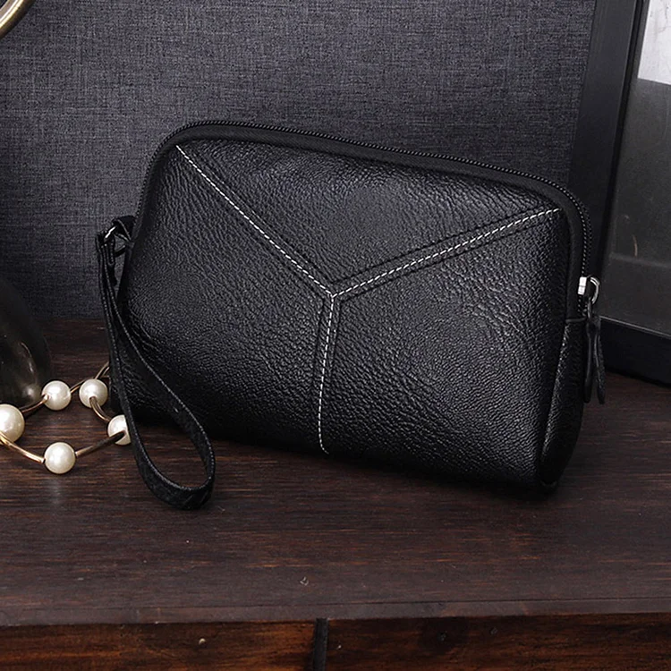 Women PU Leather Multifunction Mini Phone Bag Card Coin Clutch Bag(Black)