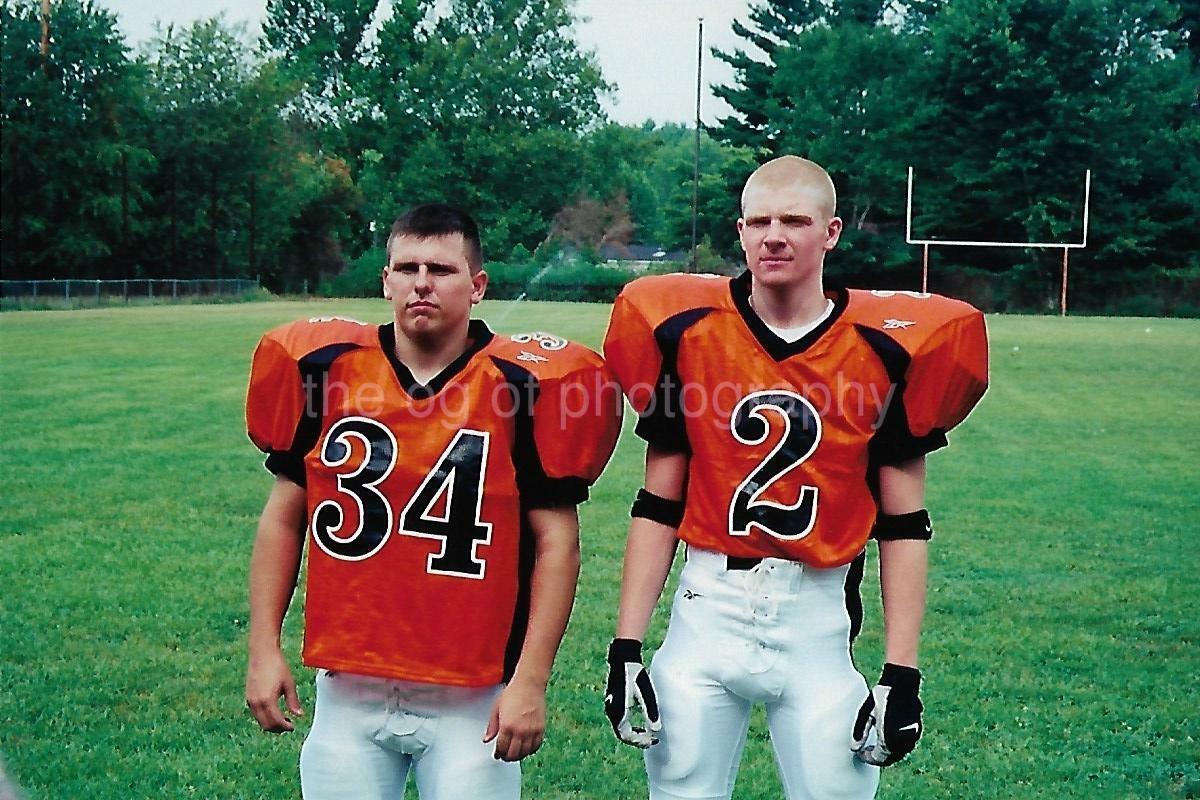 FOOTBALL BOYS Young Men FOUND Photo Poster painting Original USA Color Portrait VINTAGE 06 25 T