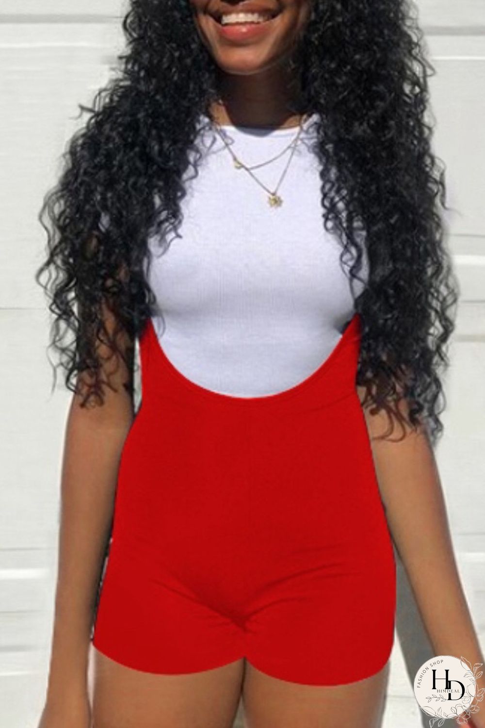 Red Fashion Casual Solid Basic O Neck Short Sleeve Two Pieces