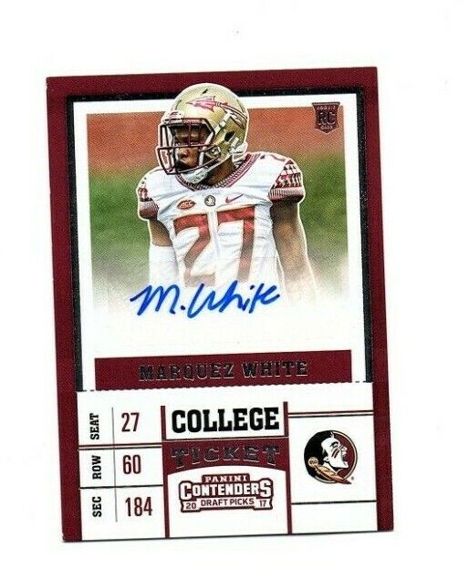 Marquez White Florida State signed autograph 2017 Panini Contenders rookie!