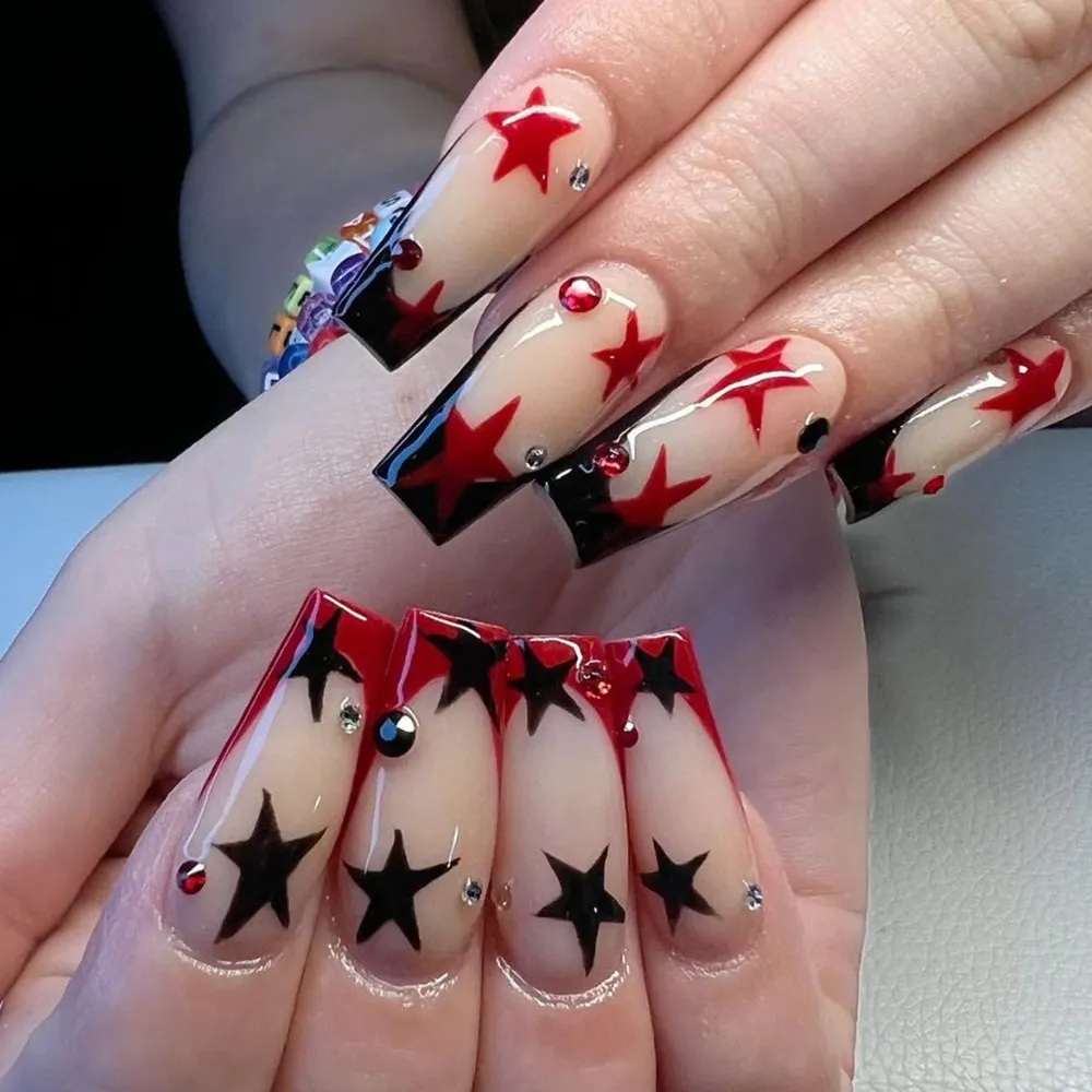 Churchf Churchf Ballet Armour Red And Black Color Star Beauty Armour Piece Wearing Armour Removable Nail
