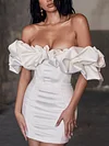 Solid Color Off-The-Shoulder Mini Dress