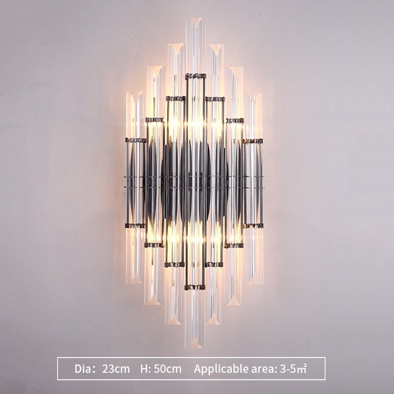 Nordic Crystal Luxury Led Wall Lamp Postmodern Design Creative Wall Light Bedroom Living Room Decorative Wall Decor Lighting