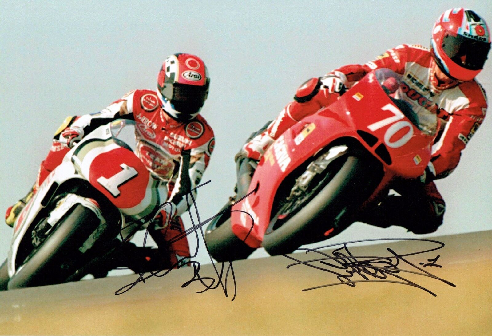 Carl FOGARTY & Kevin SCHWANTZ Double SIGNED Autograph 12x8 RARE Photo Poster painting AFTAL COA