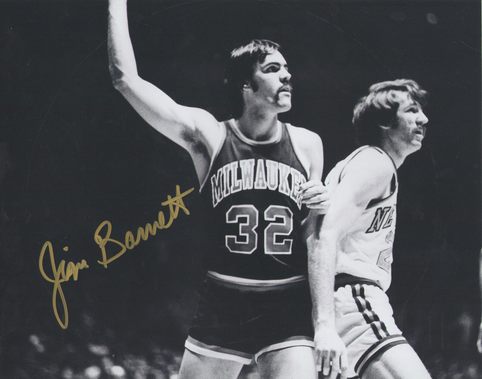 Jim Burnett *NEW YORK KNICKS* Signed 8x10 Photo Poster painting J1 COA GFA