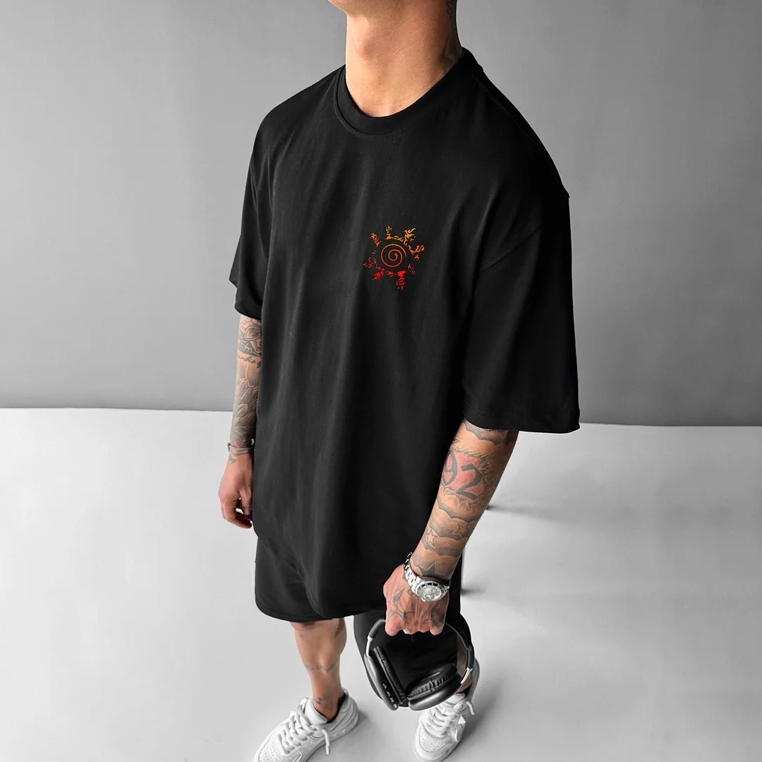 Unisex Casual Anime Print T-shirt
