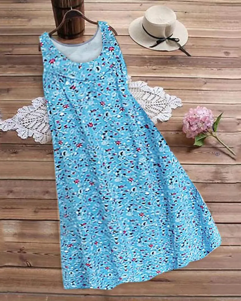 Sleeveless Printed Elegant Dress 1