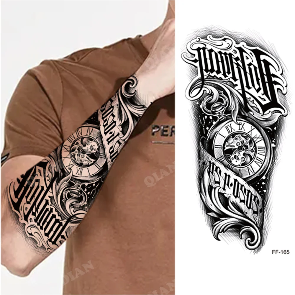 Sdrawing Waterproof Temporary Tattoo Sticker Wolf Lion King Sun Forest Tiger Mechanical Wild Boat Men Body Art Arm Fake Tatoo Women