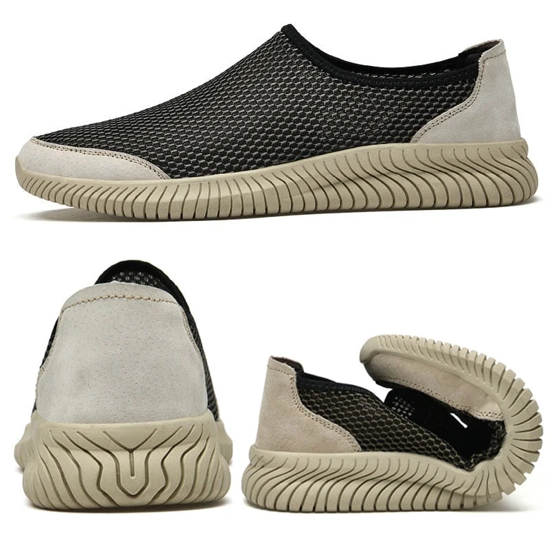 2021 New Mens Shoes Casual Lightweight Summer Men Sneakers Breathable Mesh Sports Flats Slip on Male Footwear Plus Size 45