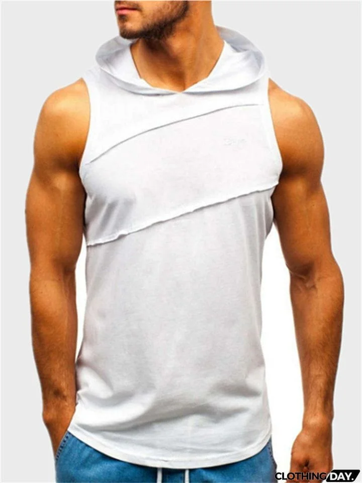 Popular Pullover Sports Fitness Sleeveless Hoodie Mens
