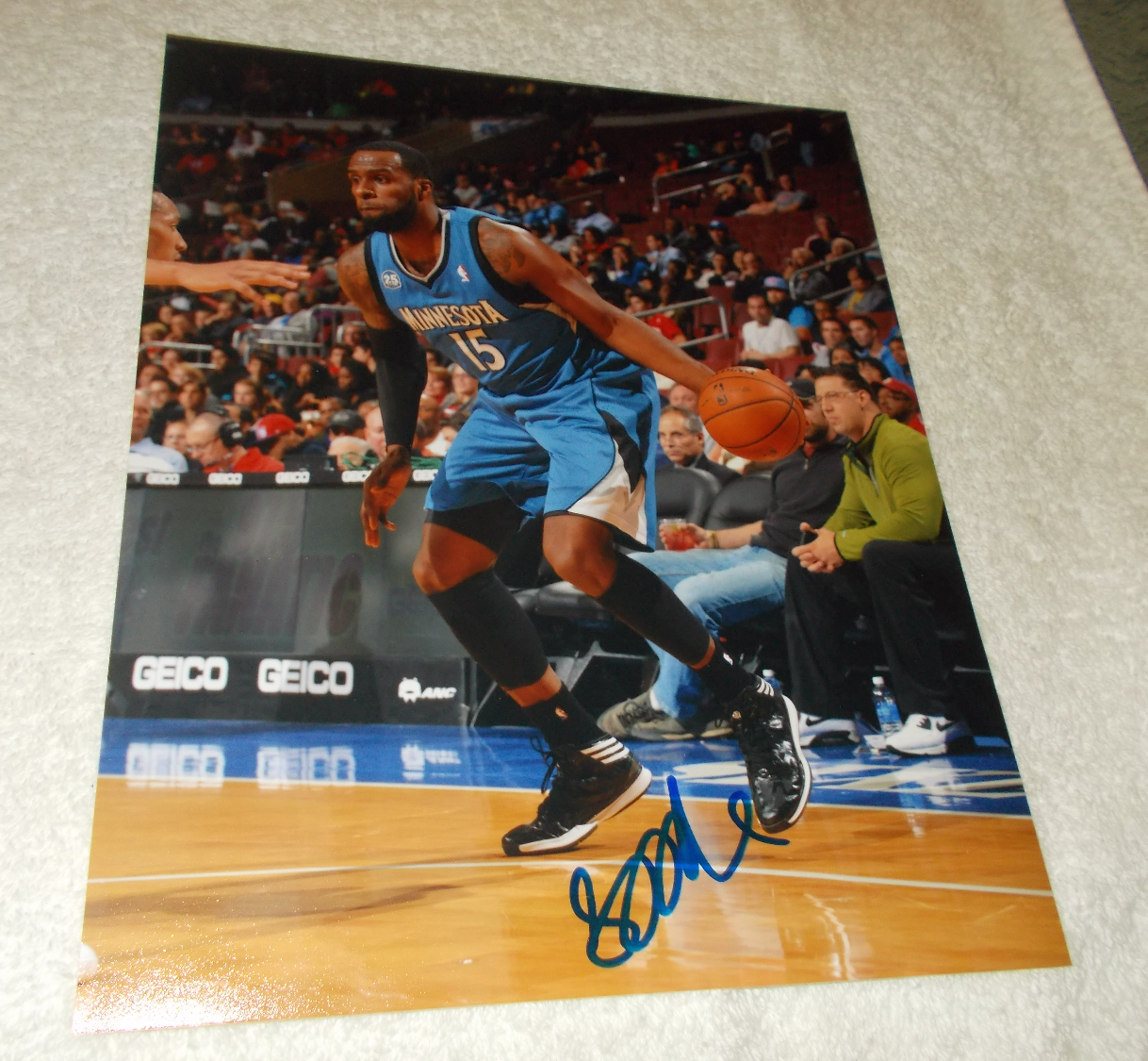 SHABAZZ MUHAMMAD MINNESOTA TIMBERWOLVES SIGNED AUTOGRAPHED 8x10 Photo Poster painting