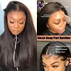 100% Real Human Hair Front 360 Real Lace Ion Perm Black Wig Super Baby Hair