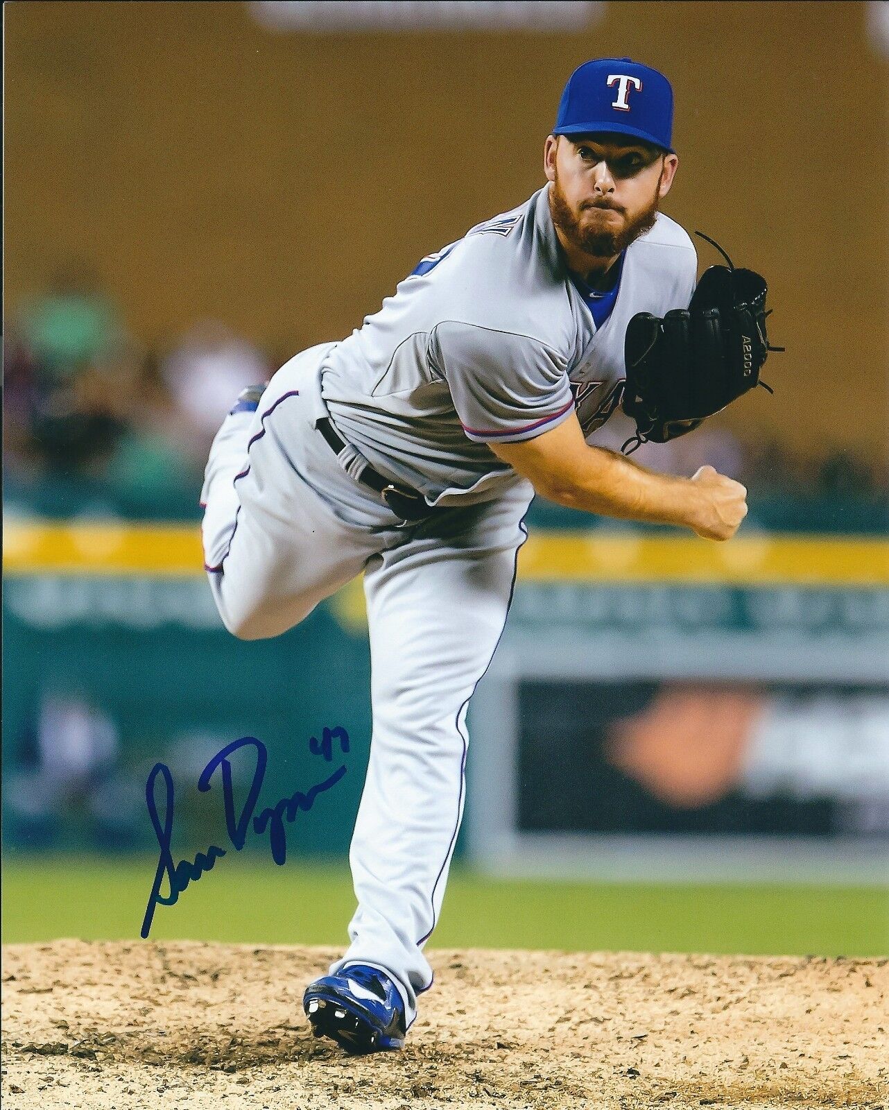 Signed 8x10 SAM DYSON Texas Rangers Autographed Photo Poster painting- COA