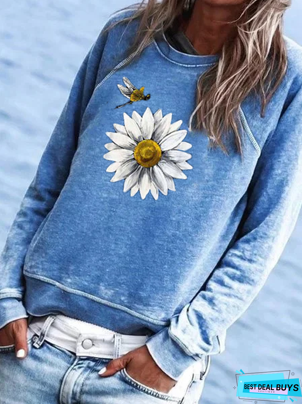 Long Sleeve Crew Neck Floral-Print Cotton-Blend Shirts & Tops