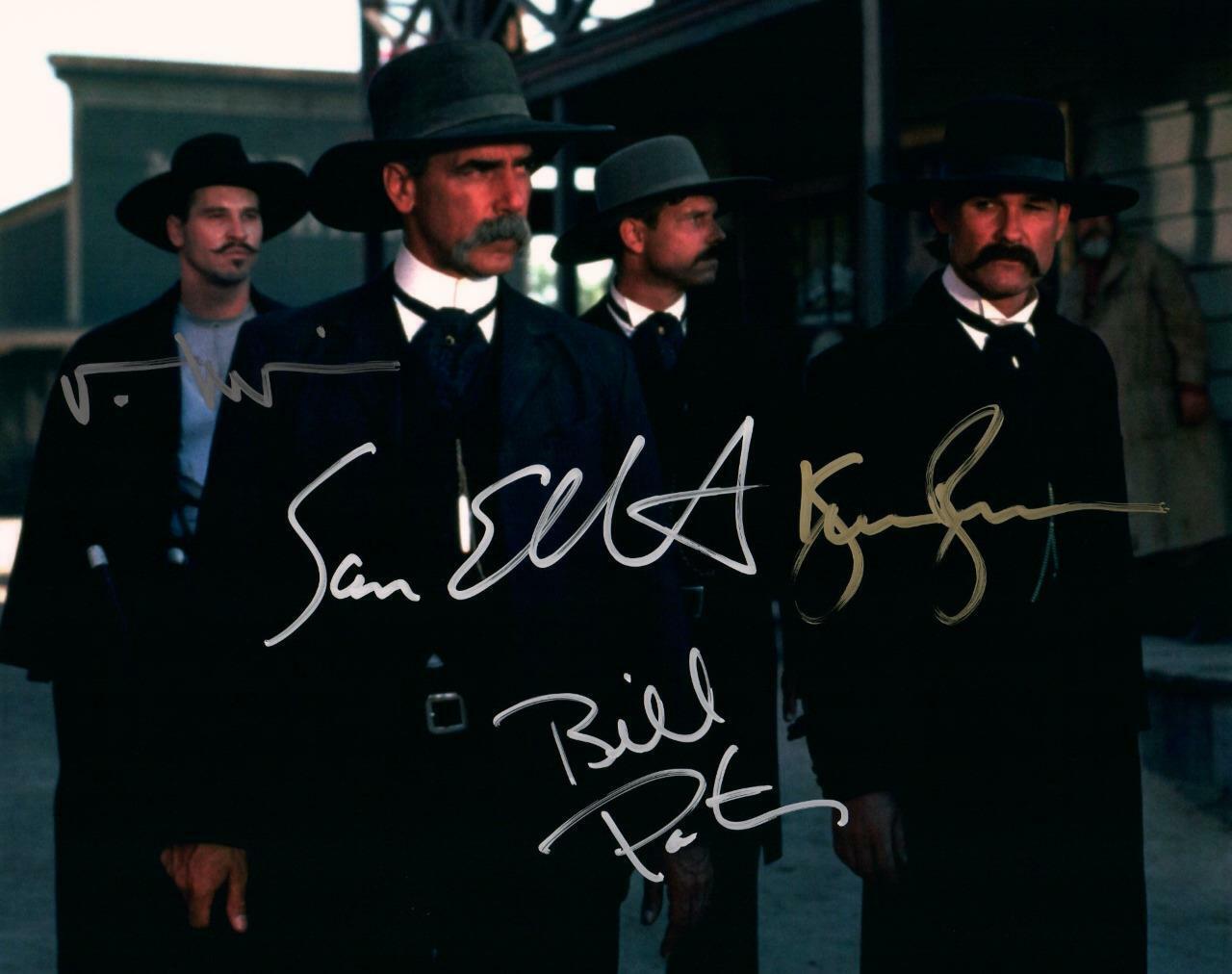 Tombstone Sam Elliott Paxton Russell +1 signed 8x10 Picture autographed Photo Poster painting