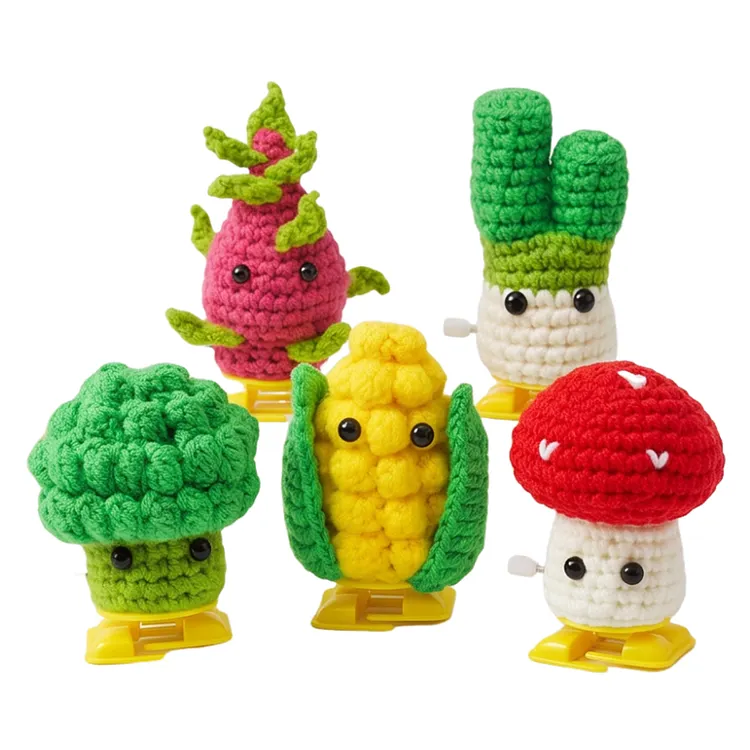 5Pcs Vegetable DIY Crochet Kit for Beginners & Adults &ndash; Easy Knitting Kit with Step-by-Step Tutorials gbfke