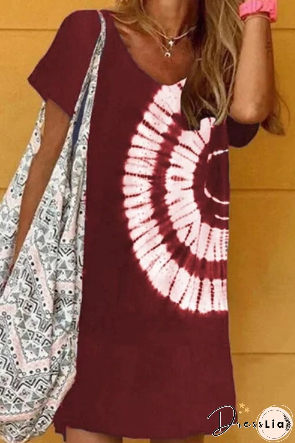 Round Neck Short Sleeve Dress
