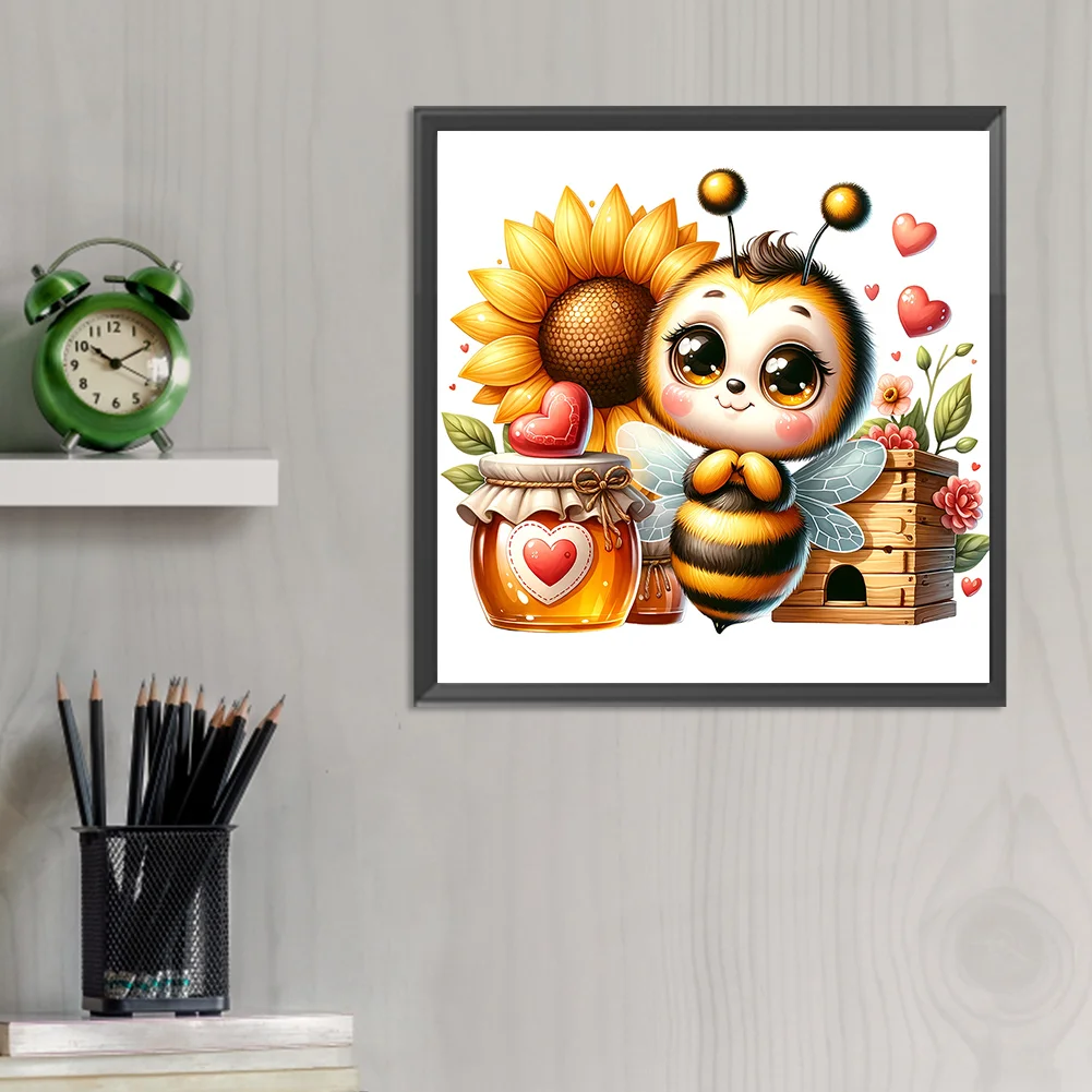 Full Round Diamond Painting 30*30cm - Cute Bee