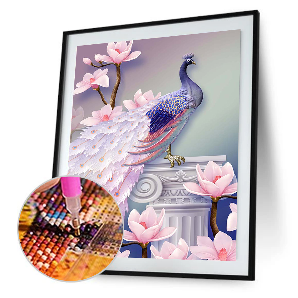 

30*40CM - Special Shaped Diamond Painting - Magnolia Peacock, 501 Original