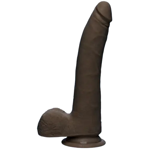 pornhint Pornhint The D Realistic D Ultraskyn Slim Realistic Dildo Dong Sex Toy w/ Balls Chocolate