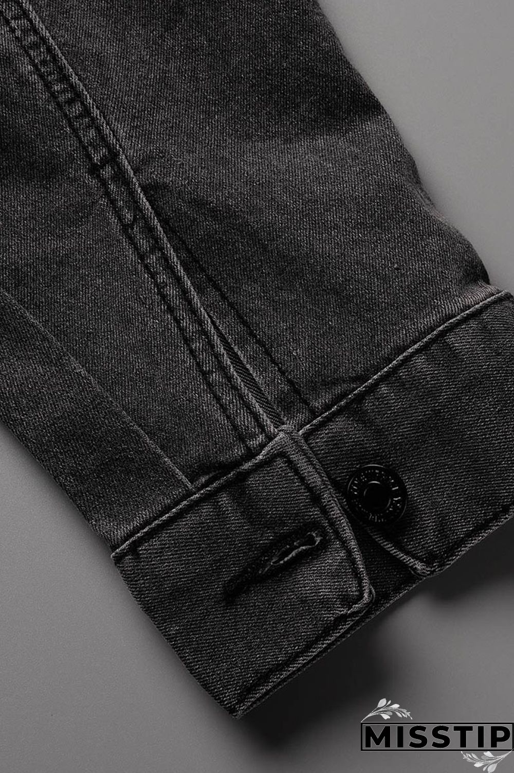 Blue Orange Street Print Make Old Patchwork Buckle Turndown Collar Long Sleeve Straight Denim Jacket