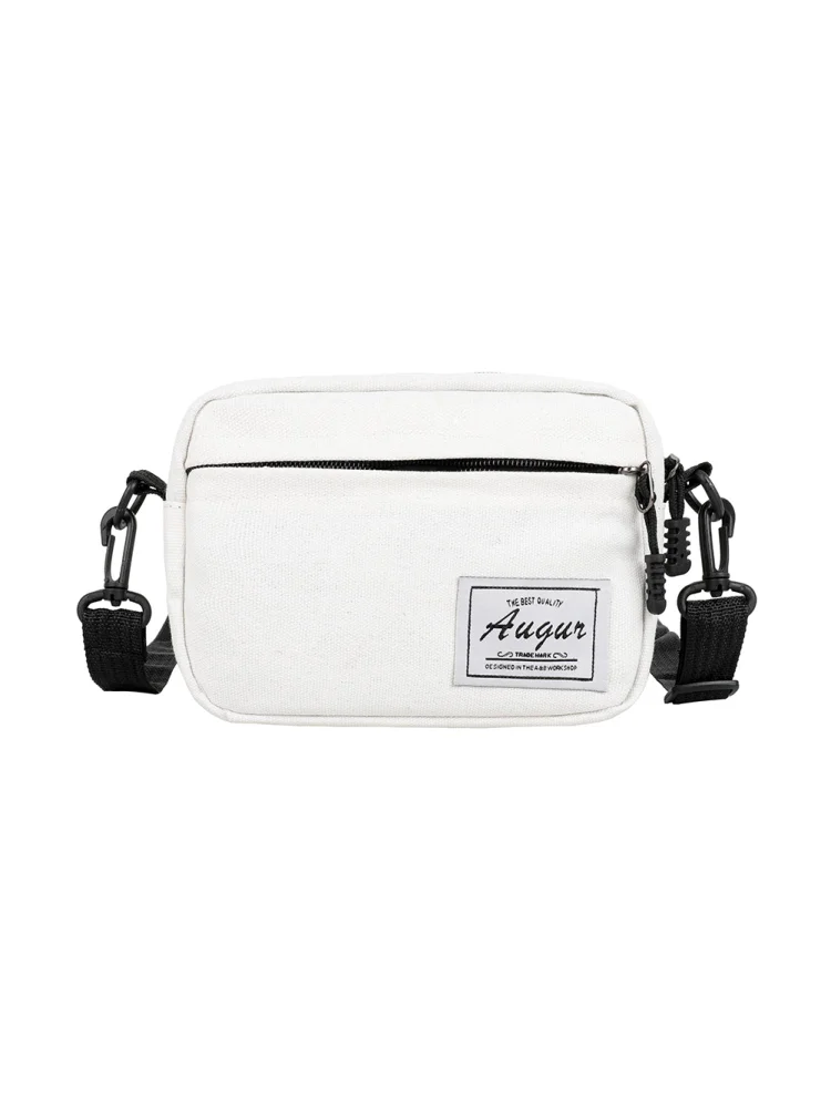 Fashion Women Canvas Patchwork Crossbody Phone Bag Mini Handbags (White)