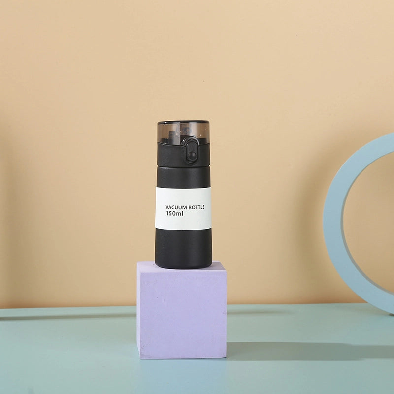 Straw Mini Pocket Cup 304 Stainless Steel Children’s Thermos Cup Cute Portable Straight Body Bounce Cover Water Cup