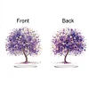 Diamond Painting Acrylic Purple Flower Tree Diamond Painting Desktop Decors for Beginner