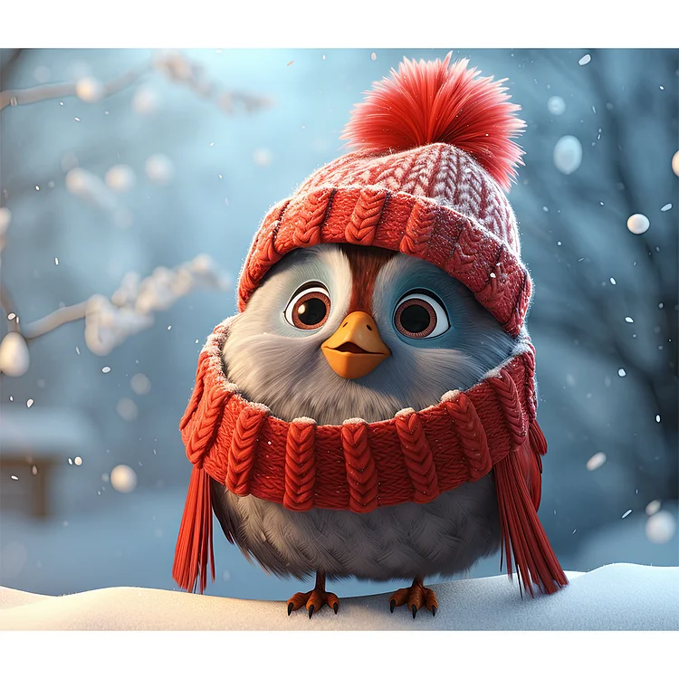 Winter Bird 35*30CM (Canvas) Full Round Drill Diamond Painting gbfke