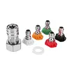 Garden Hose to Mini Power Washer Adapter Stainless Steel Leak-Proof Adapter 3/4 GHT to 1/4 Quick Connector for Car Wash & Outdoor Cleaning