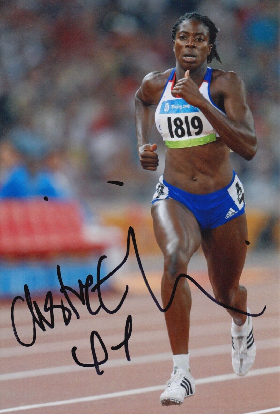 CHRISTINE OHURUOGU HAND SIGNED 12X8 Photo Poster painting OLYMPICS AUTOGRAPH LONDON 2012 4