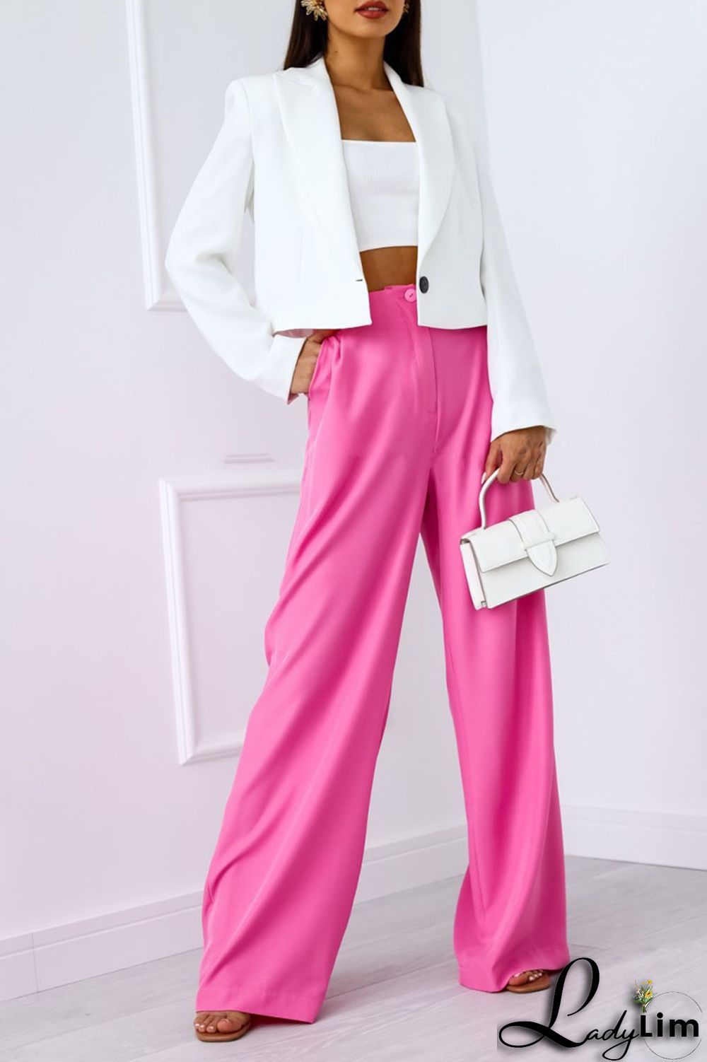 Khaki Casual Elegant Solid Patchwork Buttons Turn-back Collar Outerwear