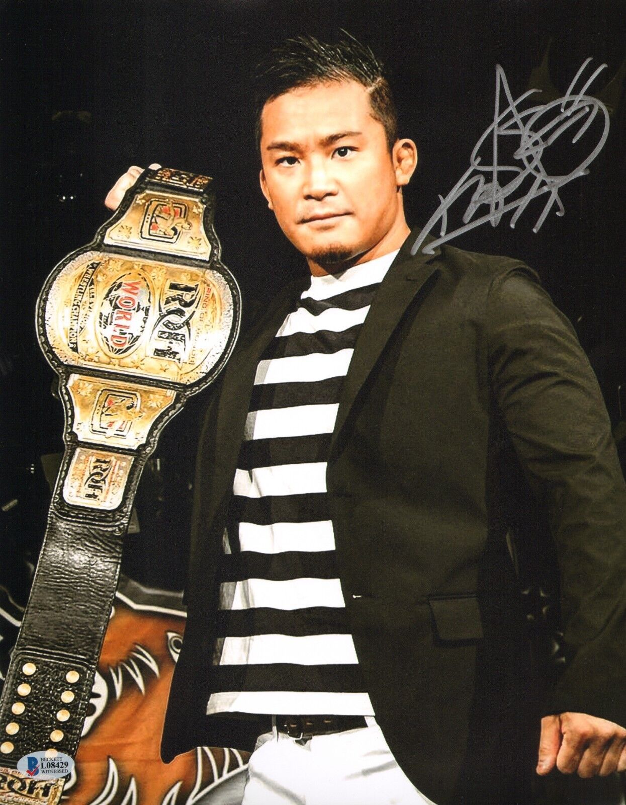 Kushida Signed 11x14 Photo Poster painting BAS COA New Japan Pro Wrestling Picture Autograph 429