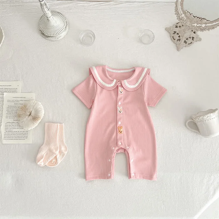 Baby Bunny Bear Newborn Ribbed Romper