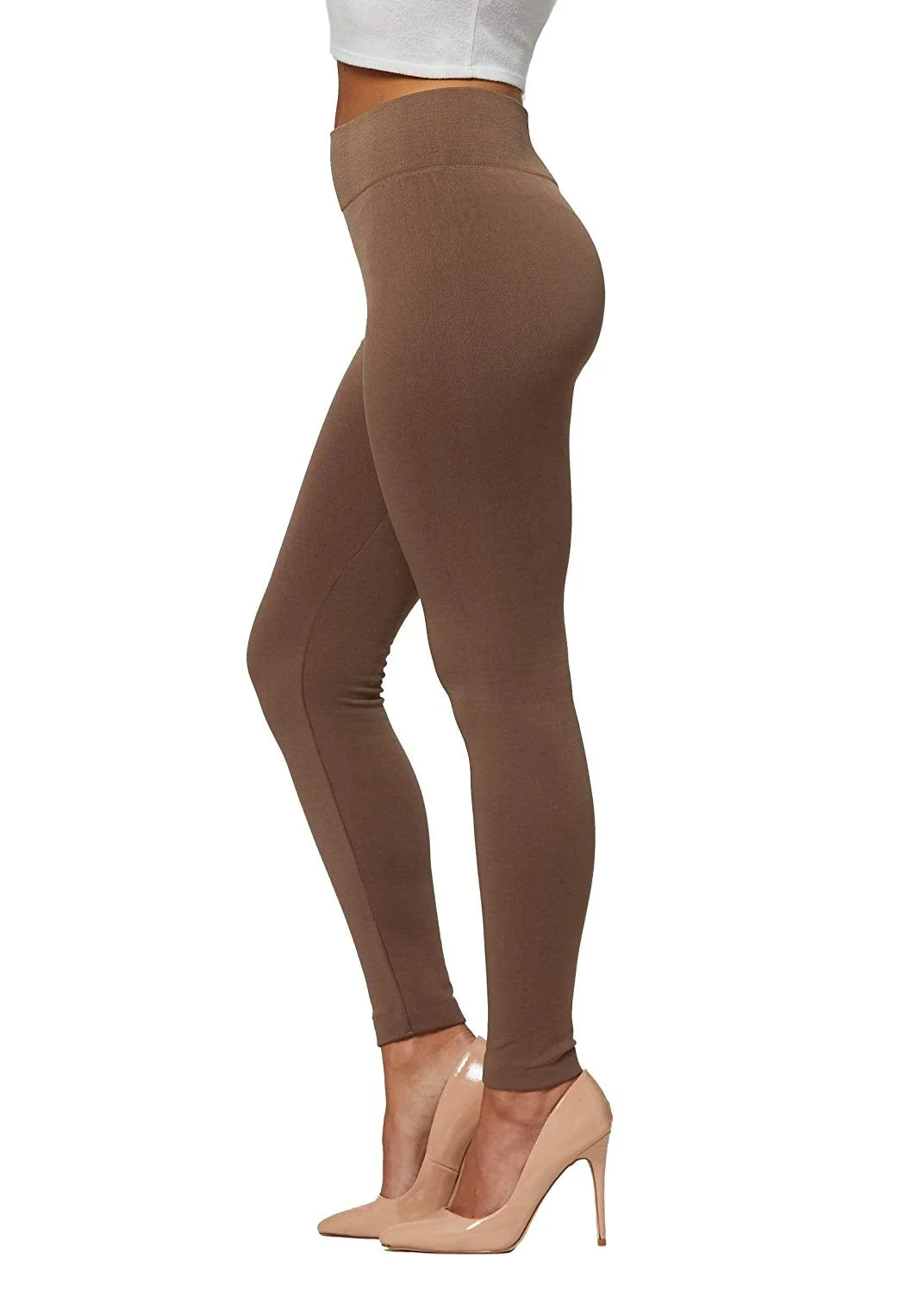 Women's Fleece Lined Leggings - High Waist - Regular and Plus Size - 20+ Colors