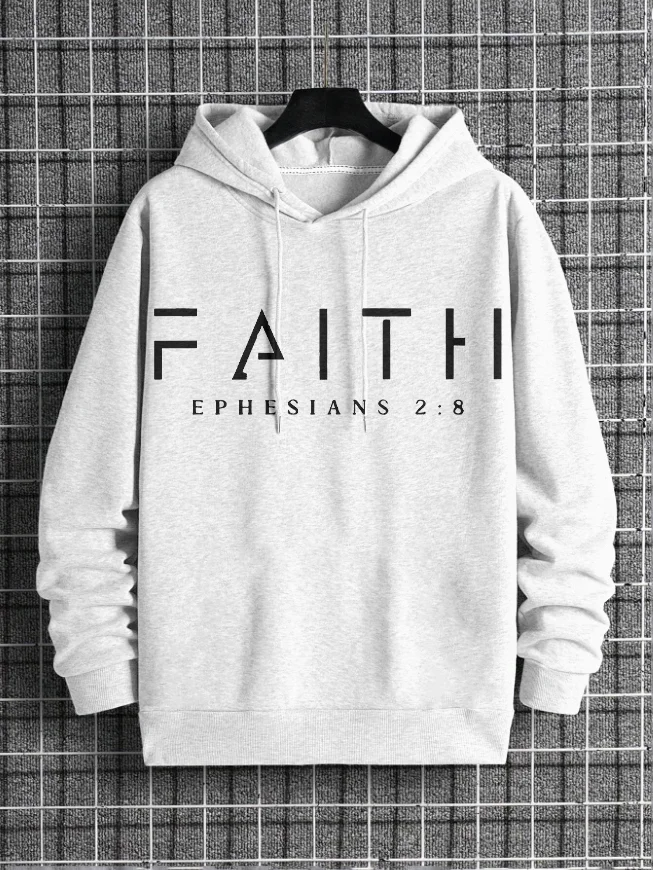 Men's Faith Ephesians Print Hooded Sweatshirt