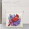 Diamond Painting Cardinal and Flower PU Storage Bag Coin Purse