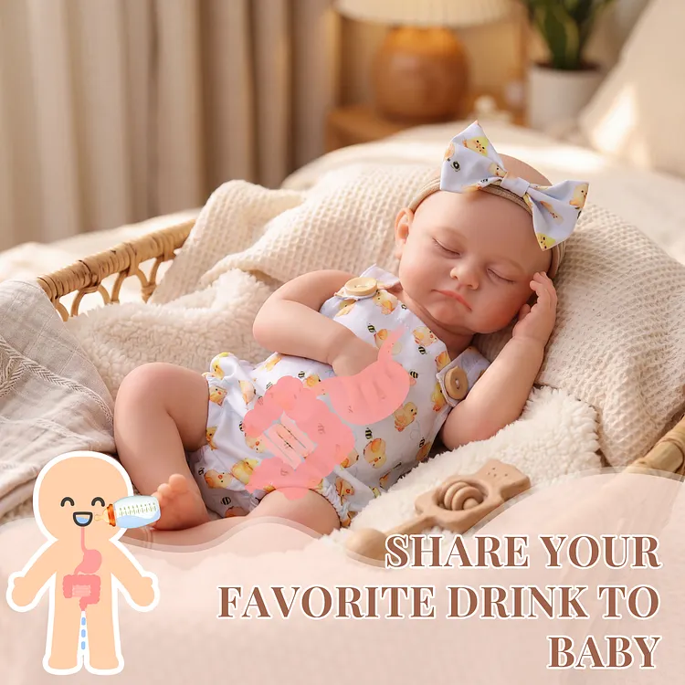 Babeside Liors 12"/16" Drink & Wet Silicone Baby Girl Doll &ndash; Realistic Feeding & Diaper Change Play