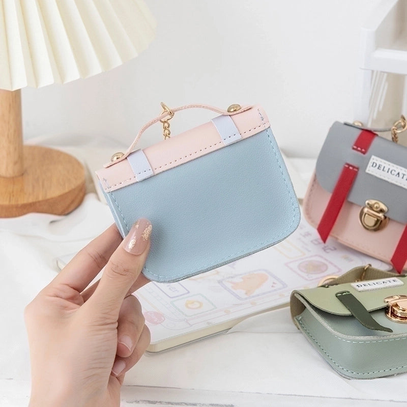 Women’s Solid Color Pu Leather Lock Clasp Coin Purses