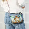 DIY Lion Special Shaped Diamond Painting Women Leather Chain Crossbody Bags