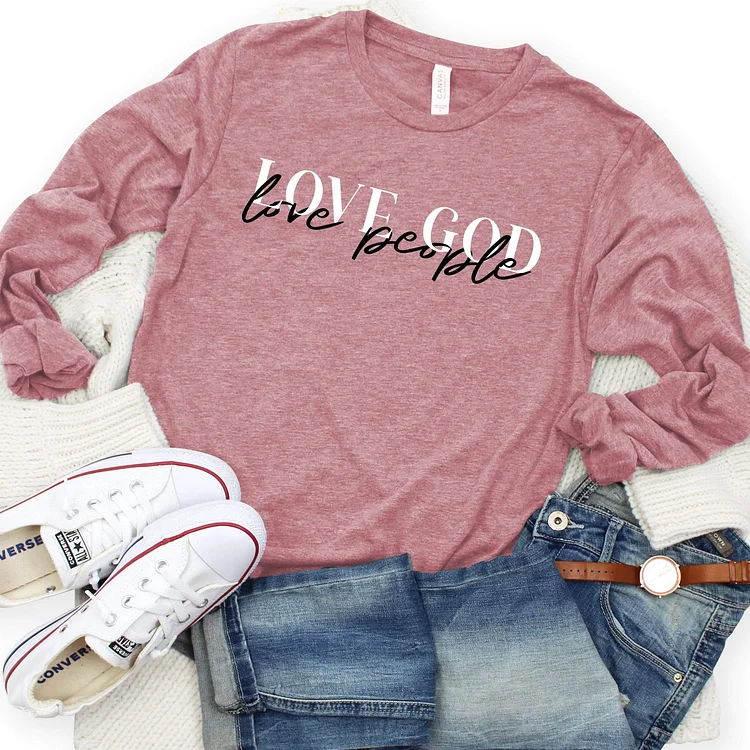 Love God Love People Long Sleeve Tee-Annaletters