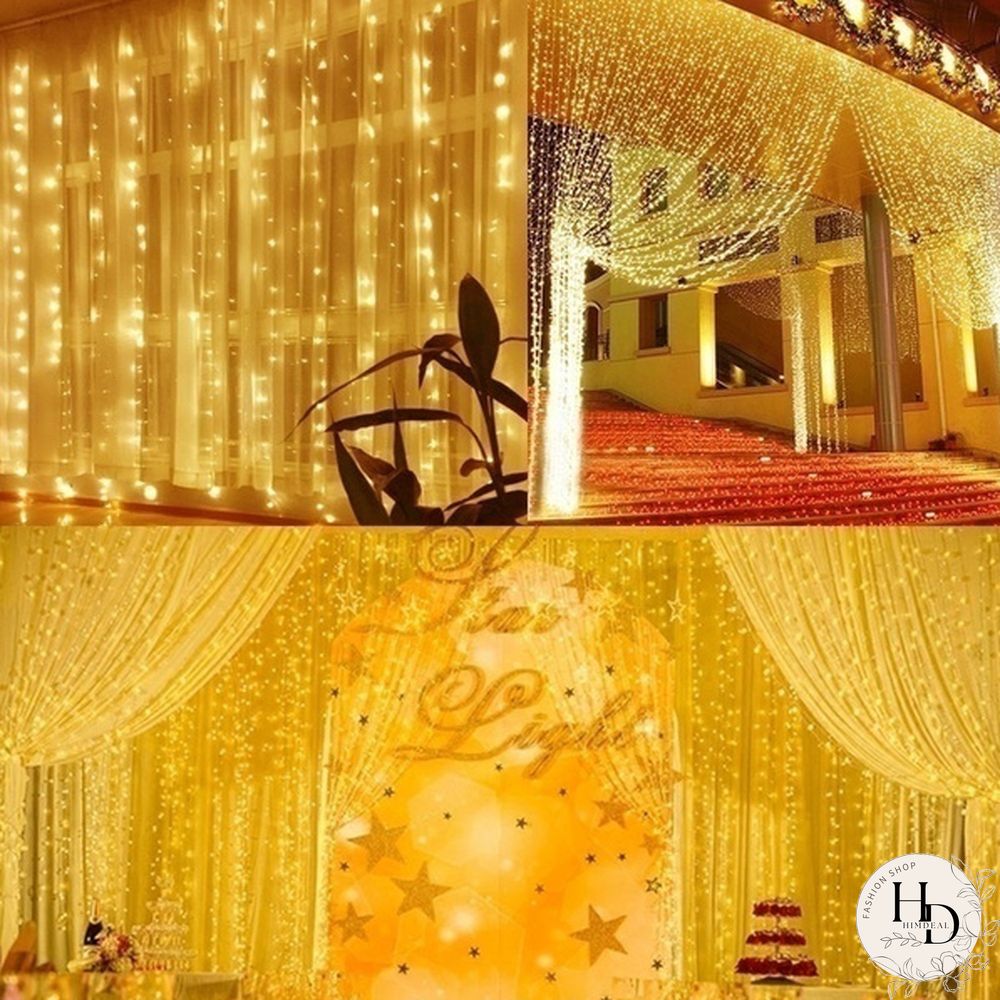 3Mx3M 300 LED Curtain Light Romantic Christmas Wedding Outdoor Decoration Curtain String Light