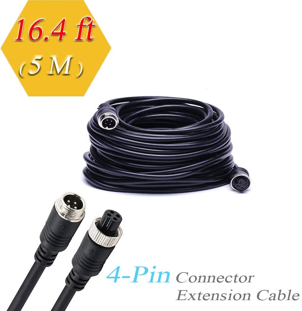 VECLESUS 16.4 FT 4-PIN Extension Cord for Wired Rear View Camera System  GING