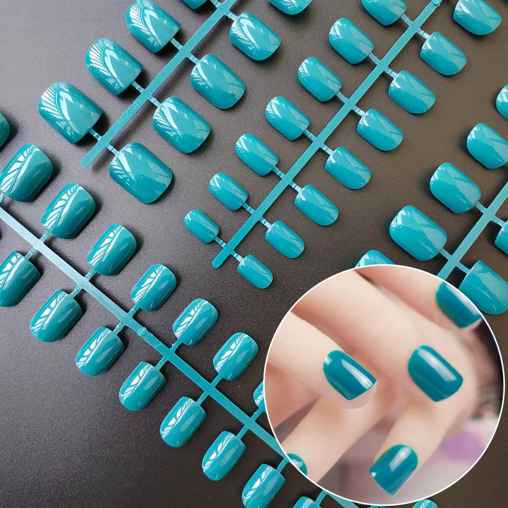 5 Sets Of 24 Pieces Per Unit Round Colored False Nails Tips Full Cover 10 Size Fake Nails For DIY Acrylic Press On Nail Tips-Nail Inspo