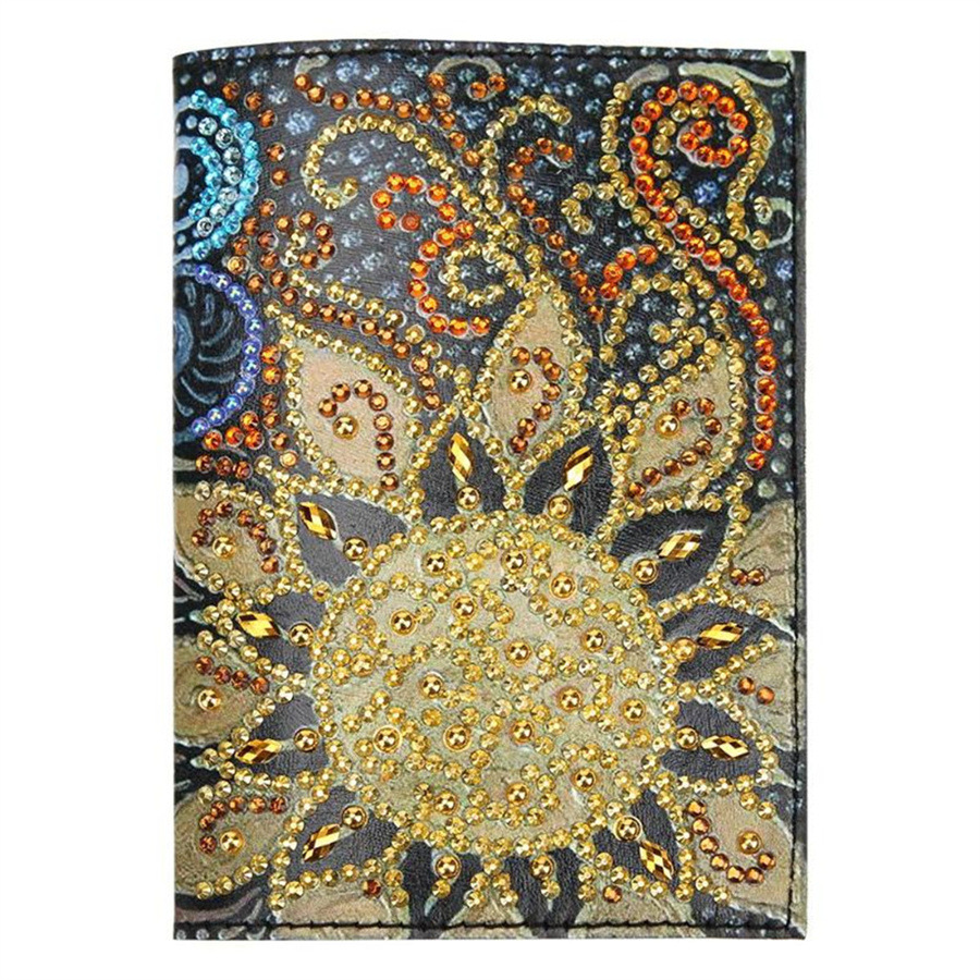 Cross Mirror Creative Cross Mirror New Dot Sticker Diamond DIY Craft Diamond Painting Travel Passport Notebook Sunflower Pattern