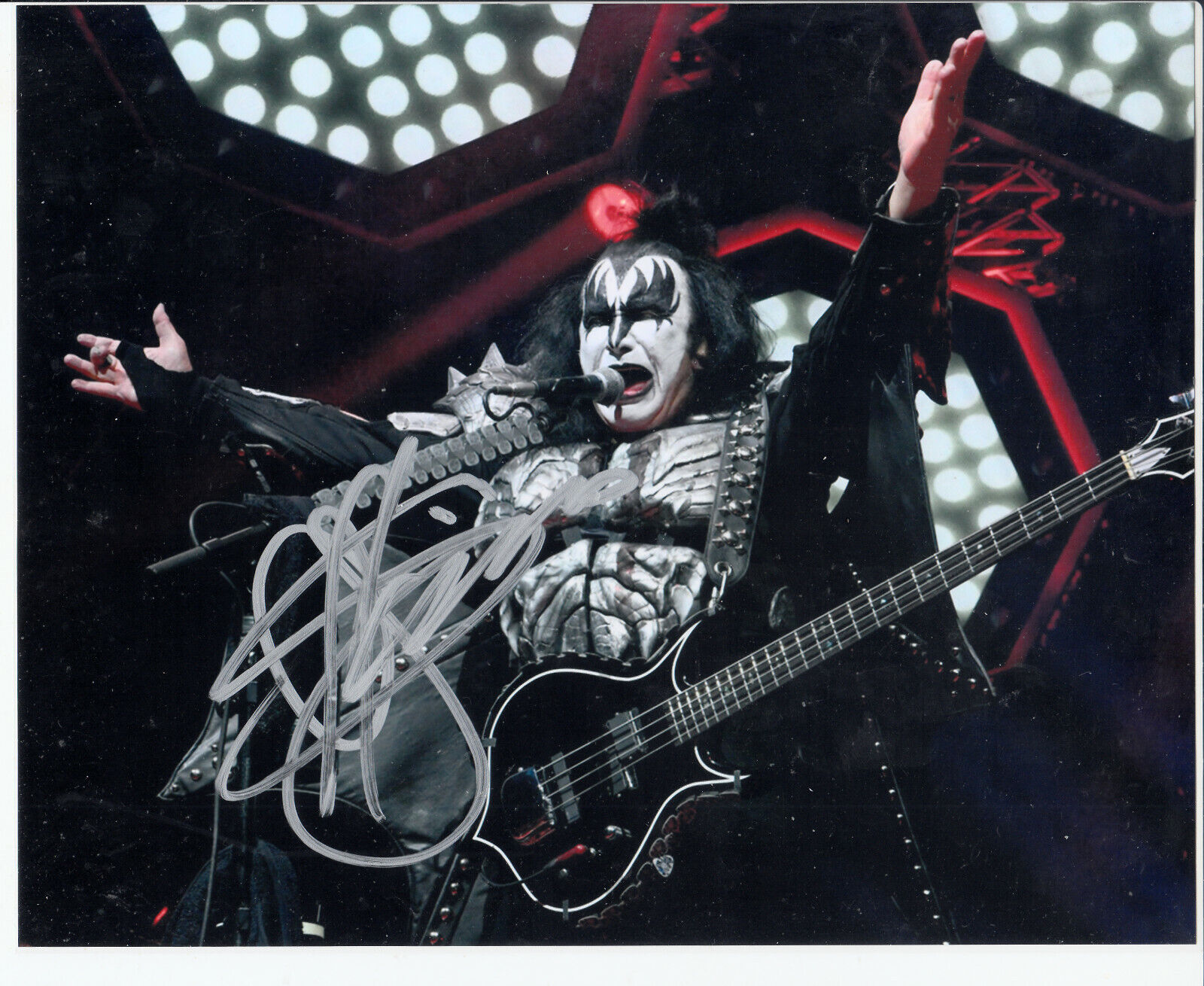 Gene Simmons Kiss Signed Autograph 8x10