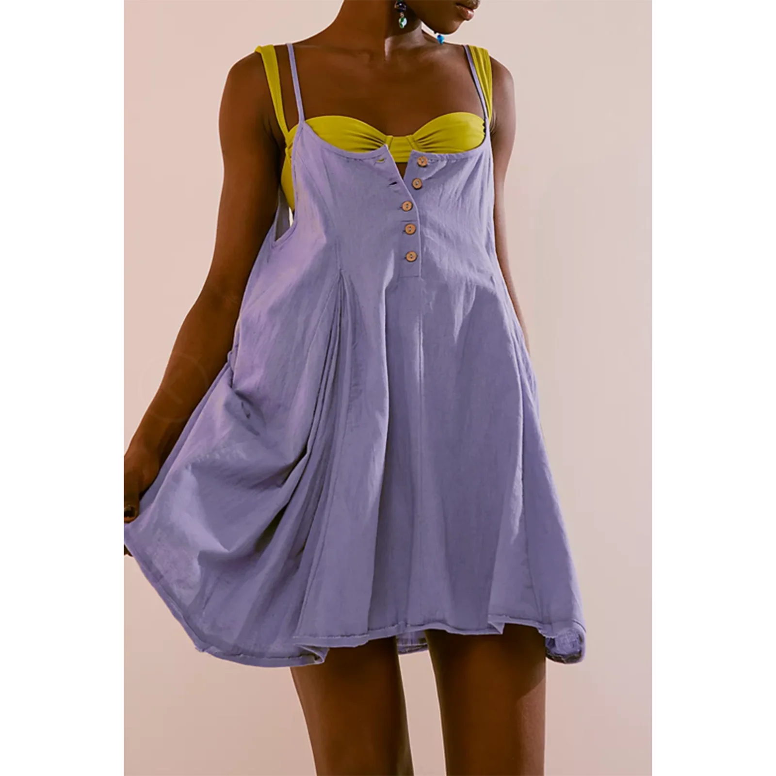 Vurtigorasn event dresses for women luxury Women vintage boho Summer Short Slip Dress Spaghetti Strap Scoop Neckline Backless Loose Dress
