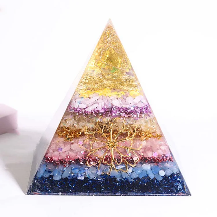 Spodumene With Rose Quartz Flower Orgone Pyramid